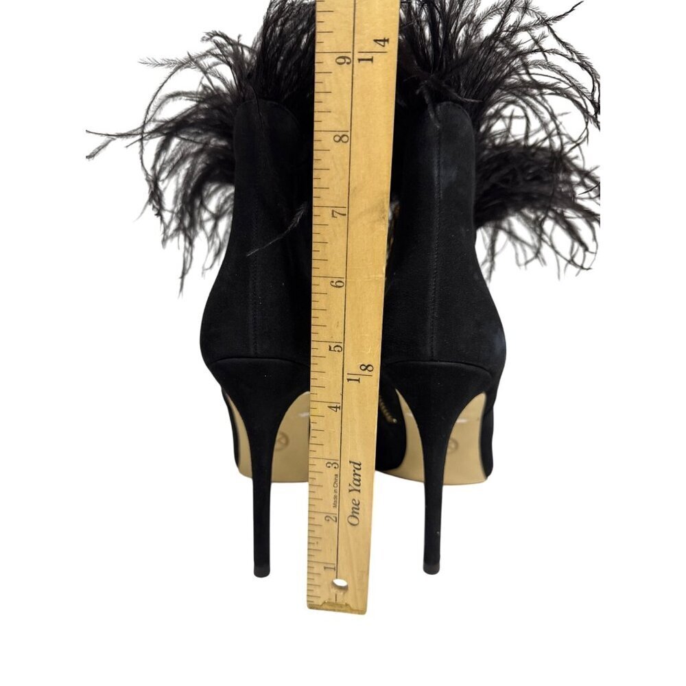 Michael Kors Whitby Women's Ankle Boot Feather Trim Suede Stiletto Heel Size 10 - Picture 6 of 10